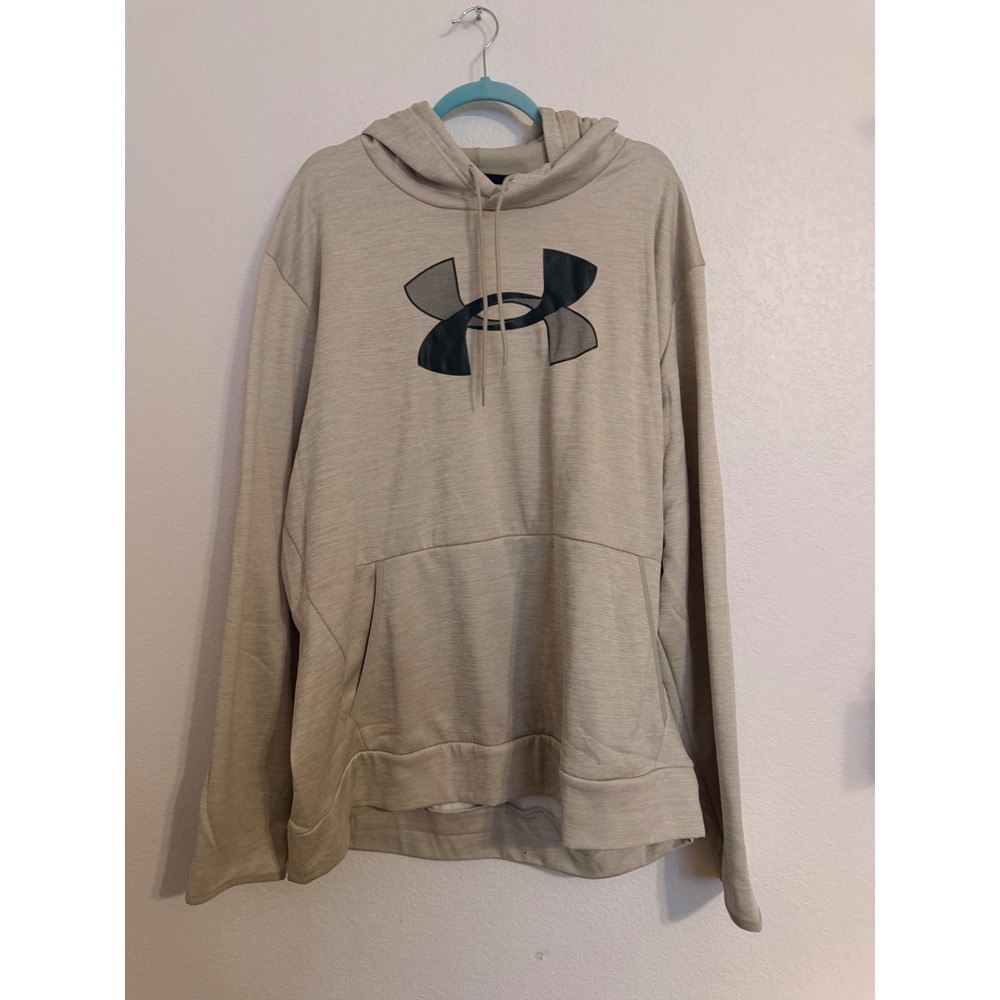 Under Armour Mens 3XL Tan Heather Loose Fit Pullover Graphic Hoodie Sweatshirt